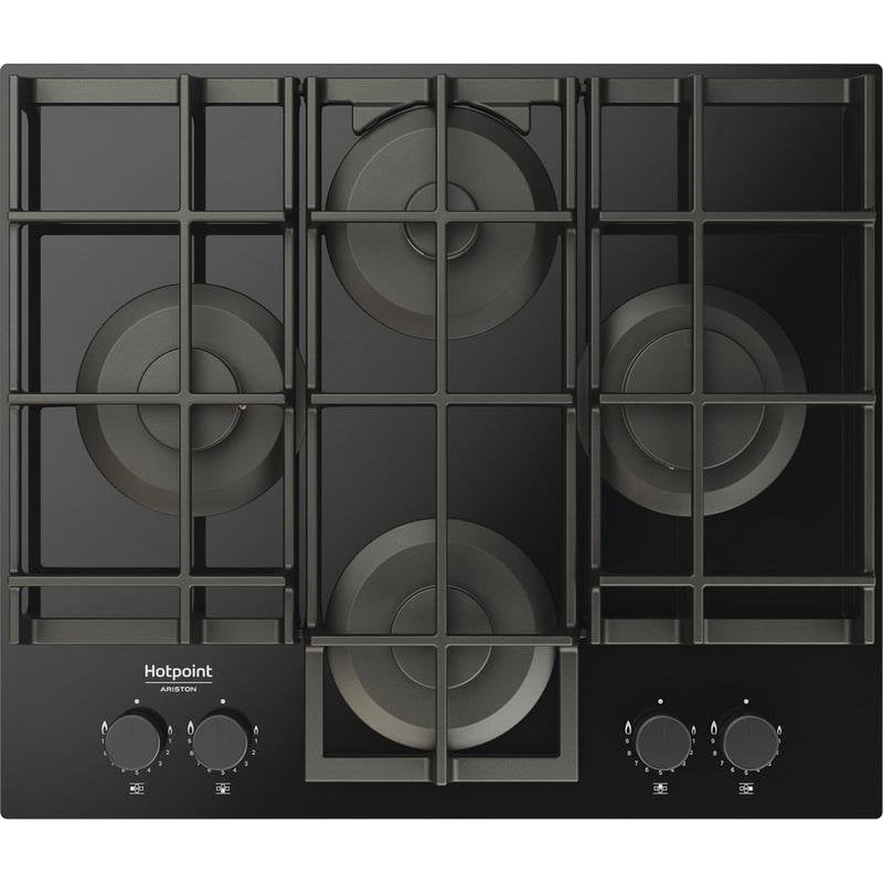 Plaque de gaz Hotpoint HAGS 61F/BK 1 intégrée 60 cm 4 zones verre noir