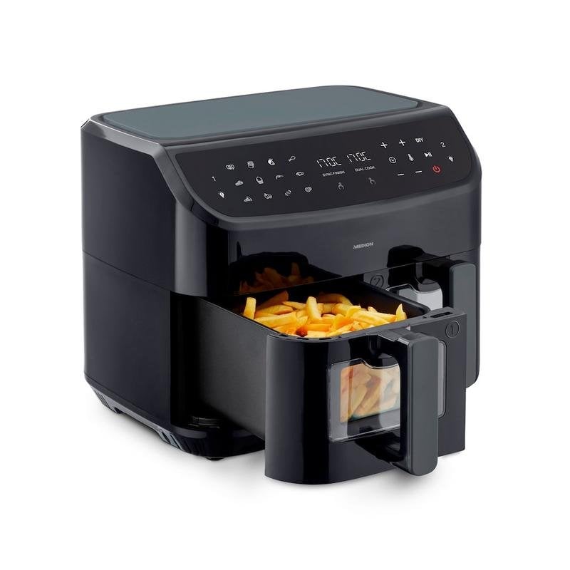 Friteuse sans huile Medion LIFE P20 Double Compartiment Écran Tactile 8,7L 2600W paniers antiadhésifs