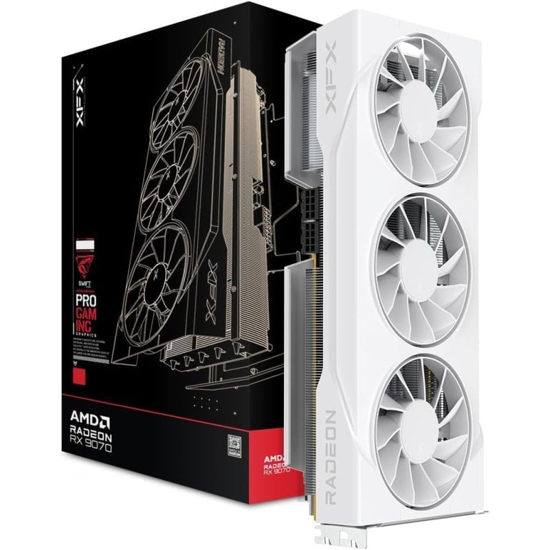 Carte Graphique XFX Radeon RX 9070 GRE 12GB GDDR6 White Tri-Force
