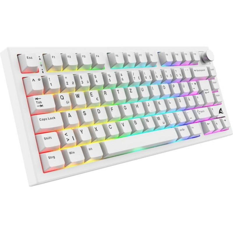 Teclado Sharkoon SKILLER SGK55W mecánico gaming blanco RGB inalámbrico y cable