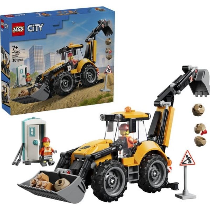 LEGO City Cargadora Rétroexcavatrice Jaune 60480 301 pièces