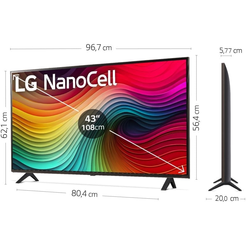 TV LG NanoCell 43NANO82A6B 43 4K UltraHD 60Hz Smart TV WebOS HDR10 Pro Dolby Digital