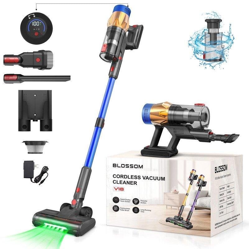 Aspirapolvere senza fili Blossom V18 550W 1,5L 60 min 3 livelli Blu HEPA