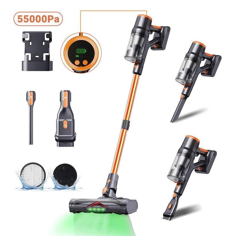 Aspirapolvere senza fili Blossom DSV112A 550W Schermo tattile Oro 65 min 1,2L Filtrazione HEPA