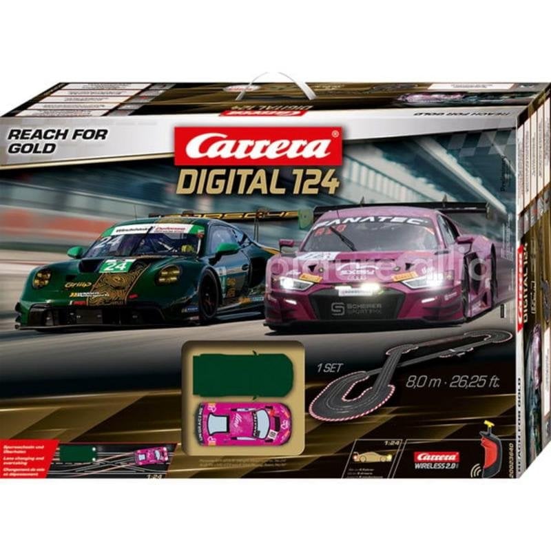 Pista de carrismo Carrera DIGITAL 124 Reach for Gold 4 jogadores 8m 1:24