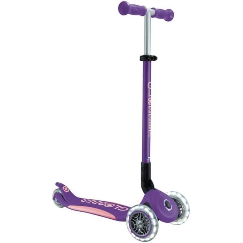 Monopattino Globber Primo Foldable Plus 3 ruote LED Viola/Rosa
