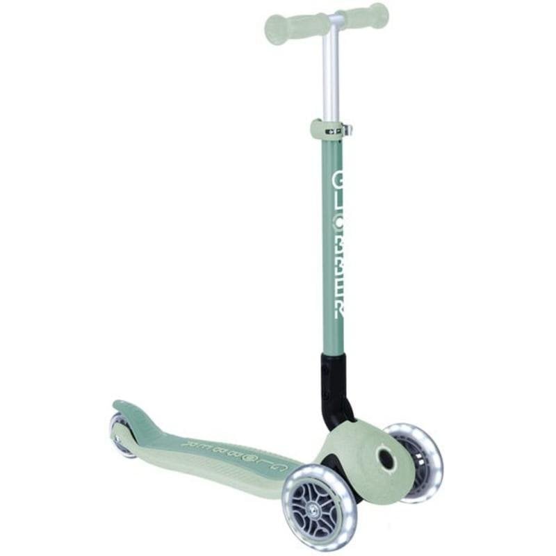 Monopattino bambino Globber Primo Foldable Plus 3 ruote LED verde chiaro