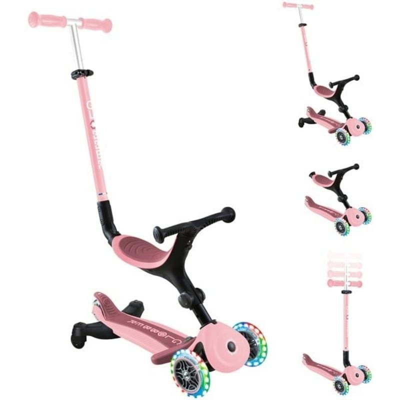 Monopattino Globber Go-Up Active Lights 360 3 ruote rosa neon