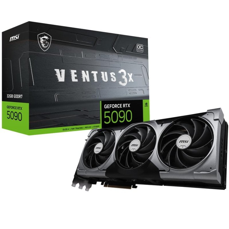 Tarjeta Gráfica MSI GeForce RTX 5090 VENTUS 3X OC 32GB GDDR7 Reflex 2 RTX AI DLSS4.5