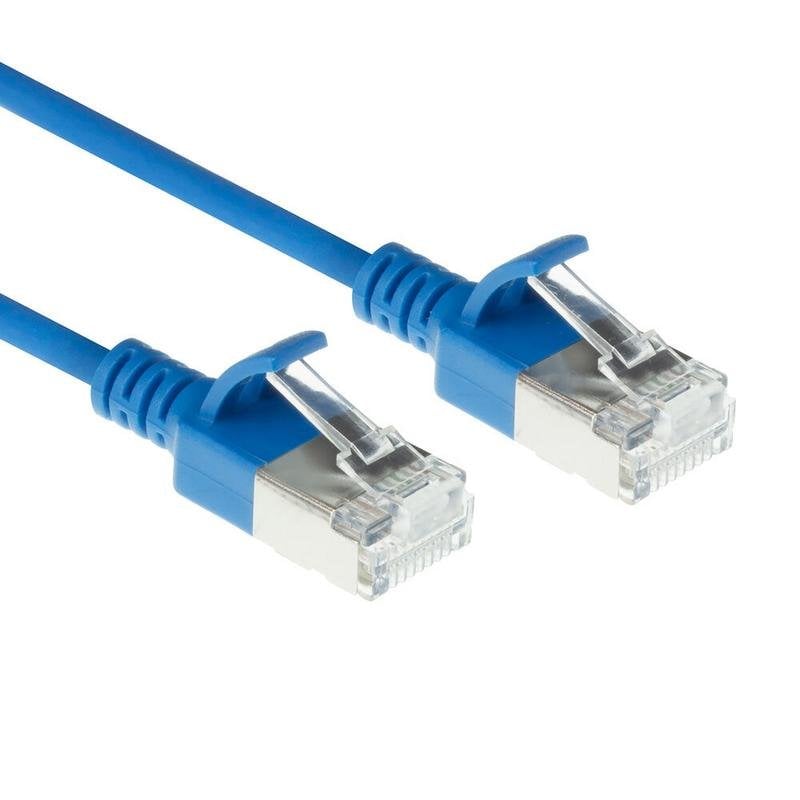 Latiguillo de red ACT CAT6A slimline S/FTP LSZH 3 m azul