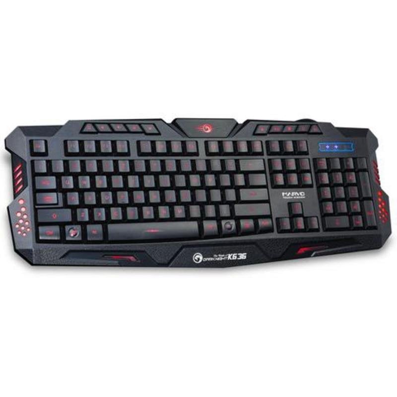 Teclado Marvo K636 membrana com fio LED QWERTY inglês USB gaming