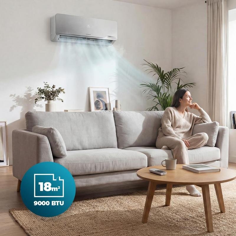 Ar Condicionado Split AirClima WindFlow 9.000 BTU Inverter Quente e Frio Comando