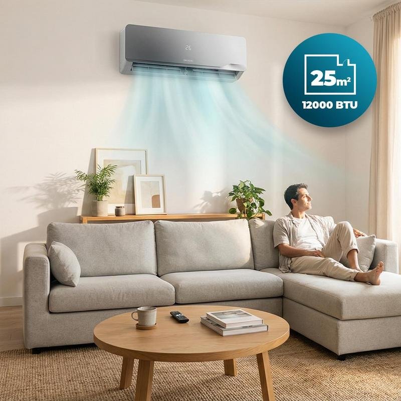 Ar Condicionado Split AirClima 12000 Wind Connected 12.000 BTU Inverter Quente e Frio WiFi