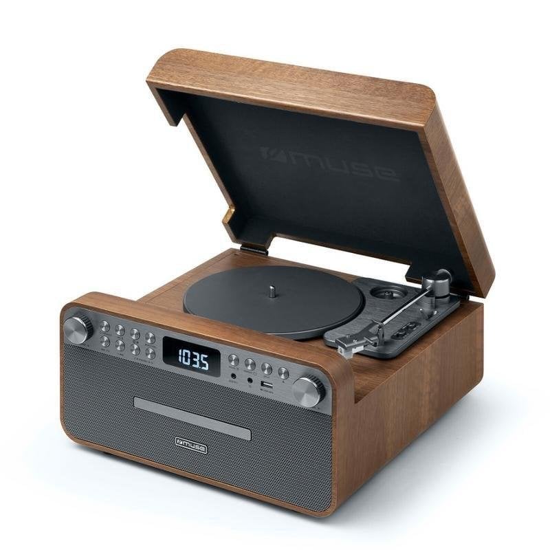 Tocadiscos Muse MT-118 AT 25W RMS Bluetooth 5.4 Tracción Correa CD FM