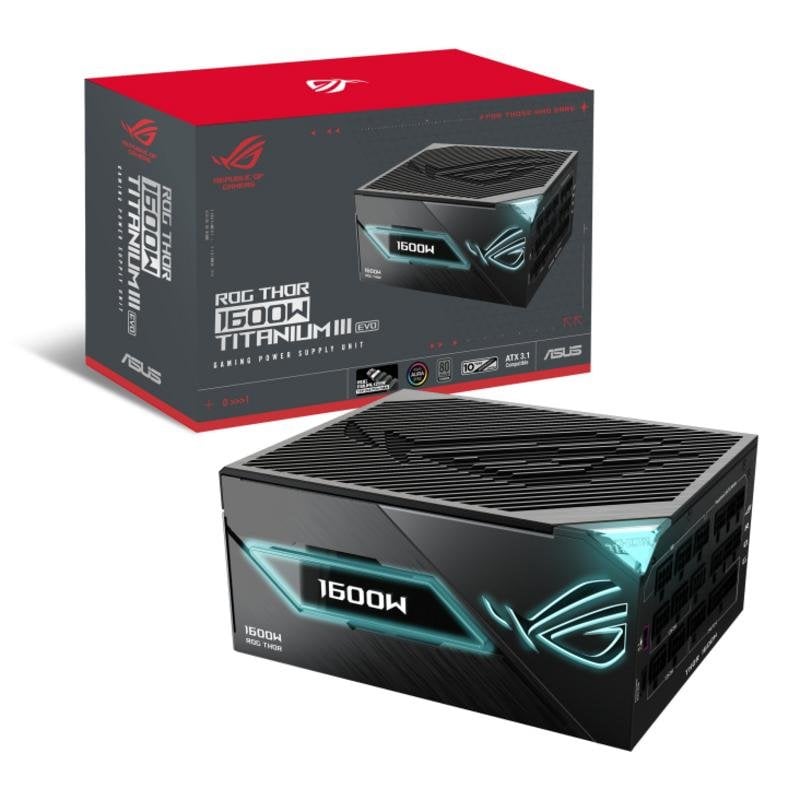Fuente de Alimentación ASUS ROG THOR-1600T3-GAMING-EVO 1600W 80 PLUS Titanium modular OLED