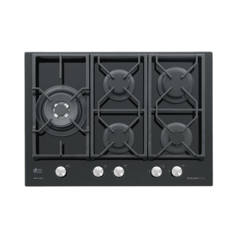 Placa de gas GLEM GAS GV75TXBK 70 cm 5 zonas vidrio templado