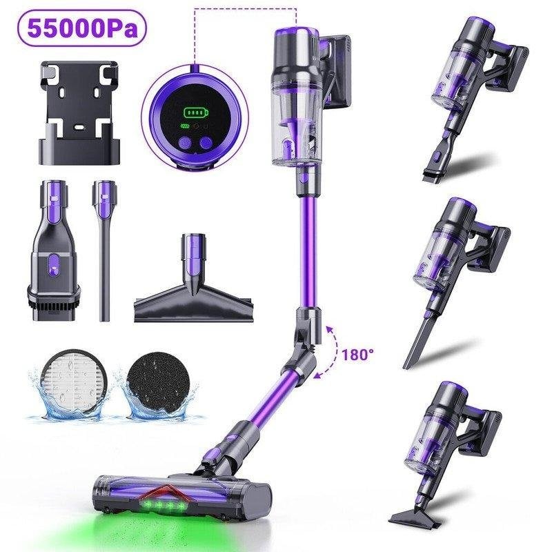 Aspirateur sans fil Blossom DSV112A 550W 65 min 1,2L Écran tactile Violet Léger