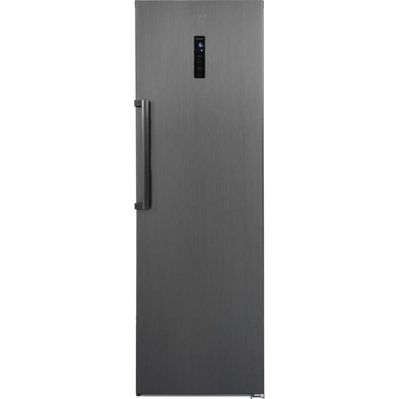 Frigorífico una puerta Exquisit KS360-V-HE-040D No Frost 185 cm D 359 L Inoxlook alarma de puerta