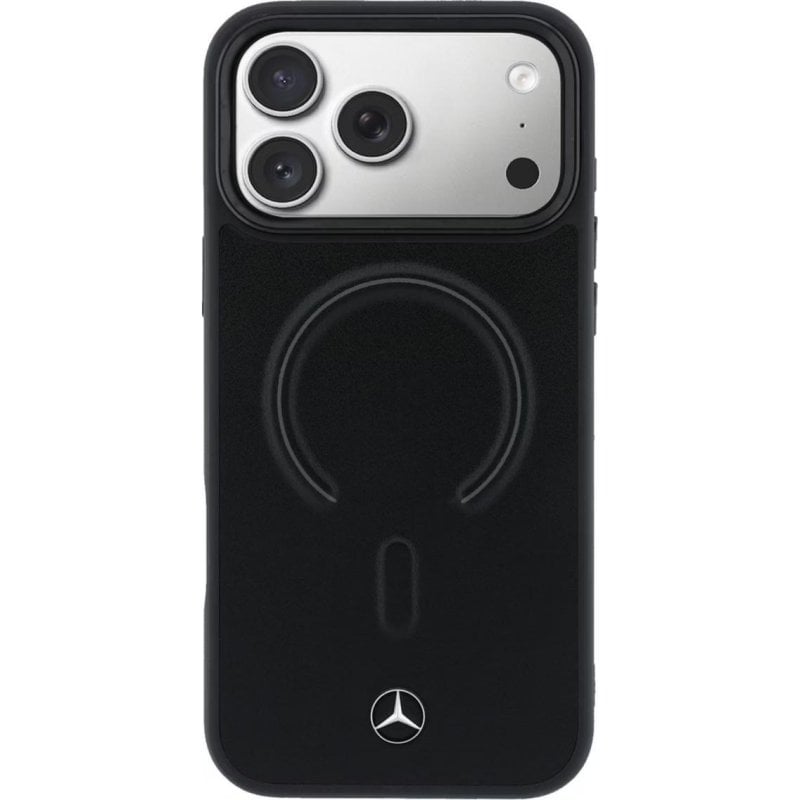 Funda para móvil Mercedes Leather 3D MagSafe Backcover Schwarz für iPhone 17 Pro Max