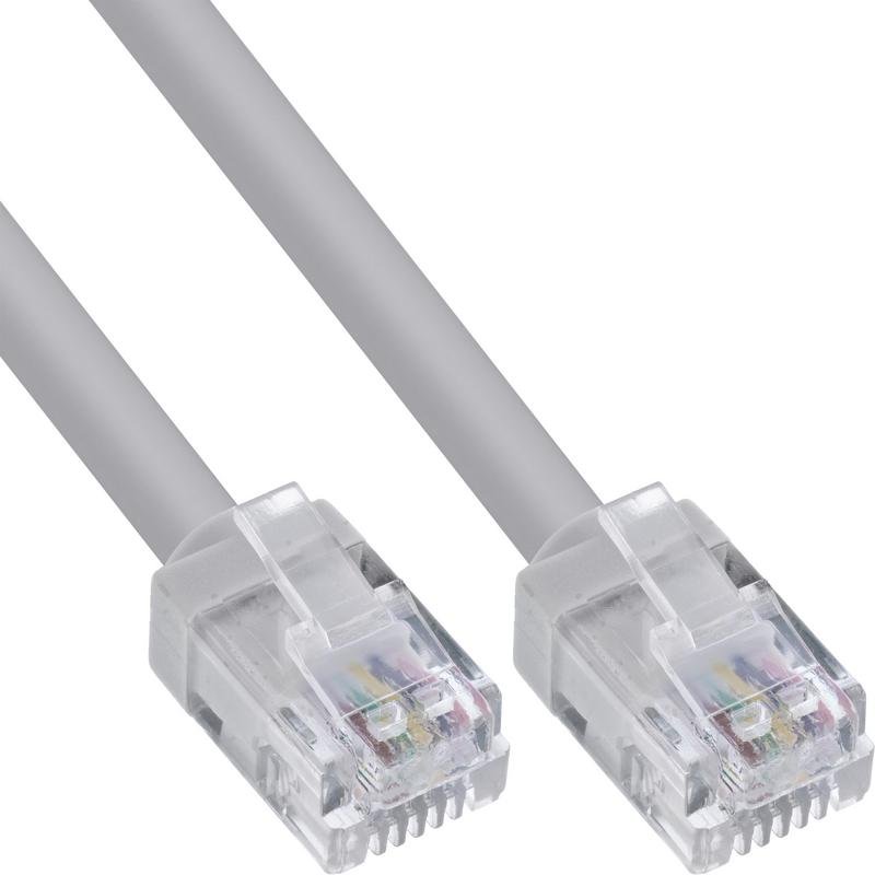 Cable telefónico modulable InLine 18741 redondo RJ12 6P6C