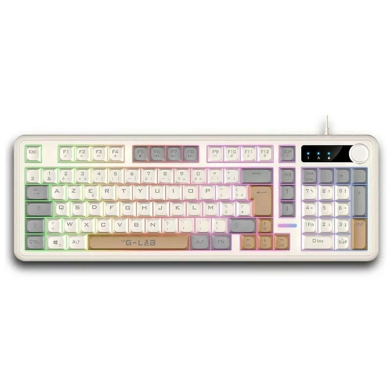 Teclado compacto The G-Lab Keyz Caesium EX de membrana con RGB francés AZERTY con retroiluminación personalizable
