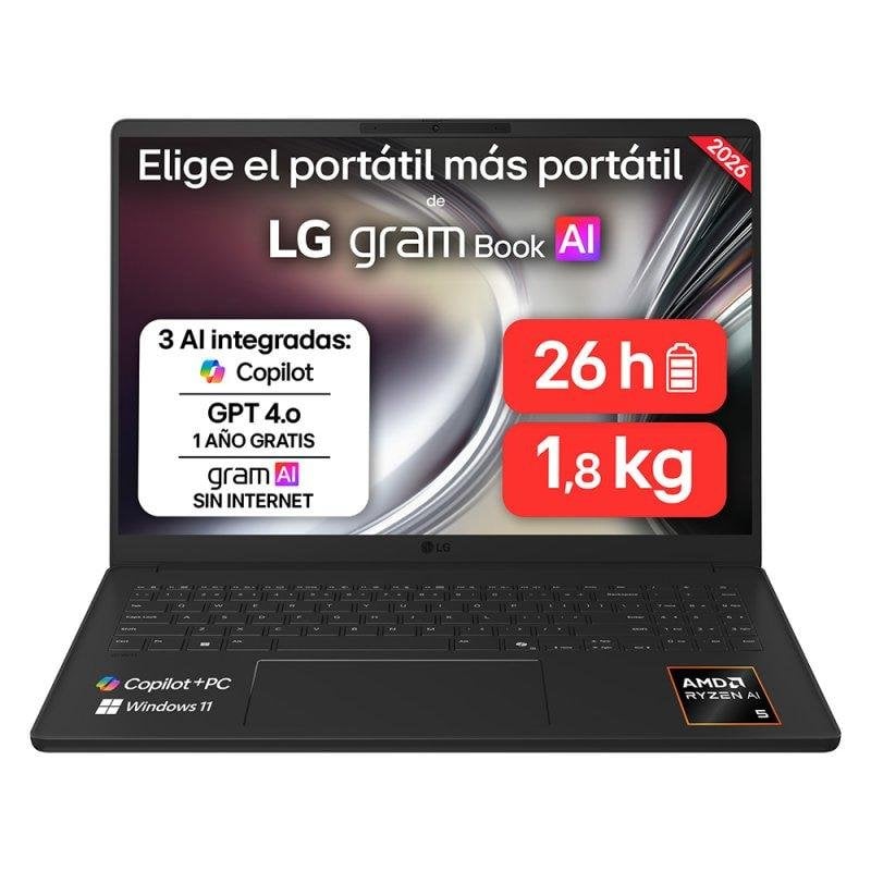 Portátil LG Gram 16U55U-G.AU88BN 16" AMD Ryzen AI 7 445 32GB 1TB SSD Radeon Graphics Windows 11
