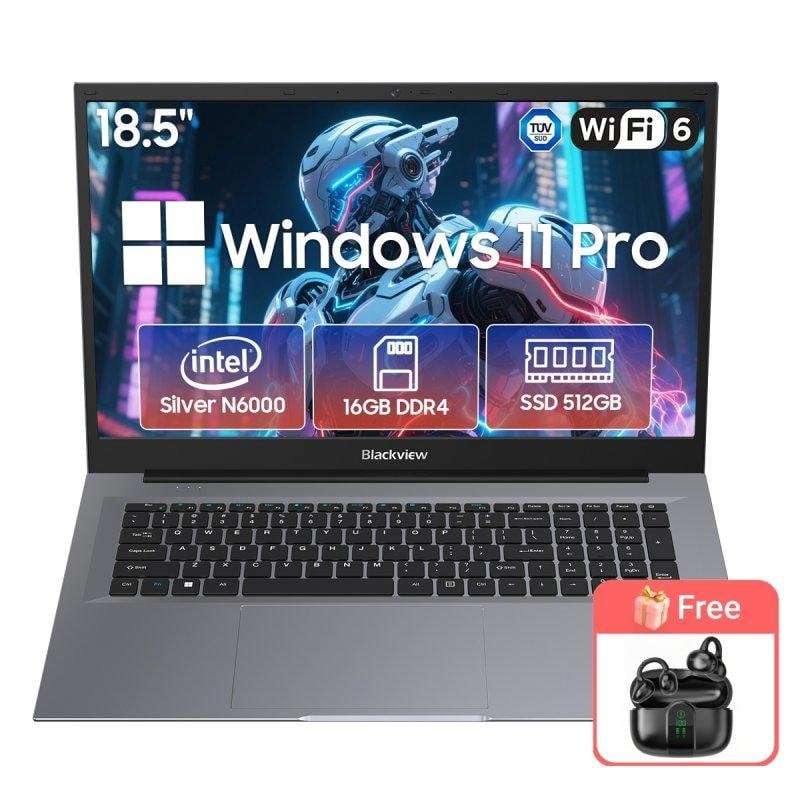 Laptop Blackview AceBook 10 18,5" Intel N6000 16GB 512GB SSD Intel Grafik Windows 11 Pro