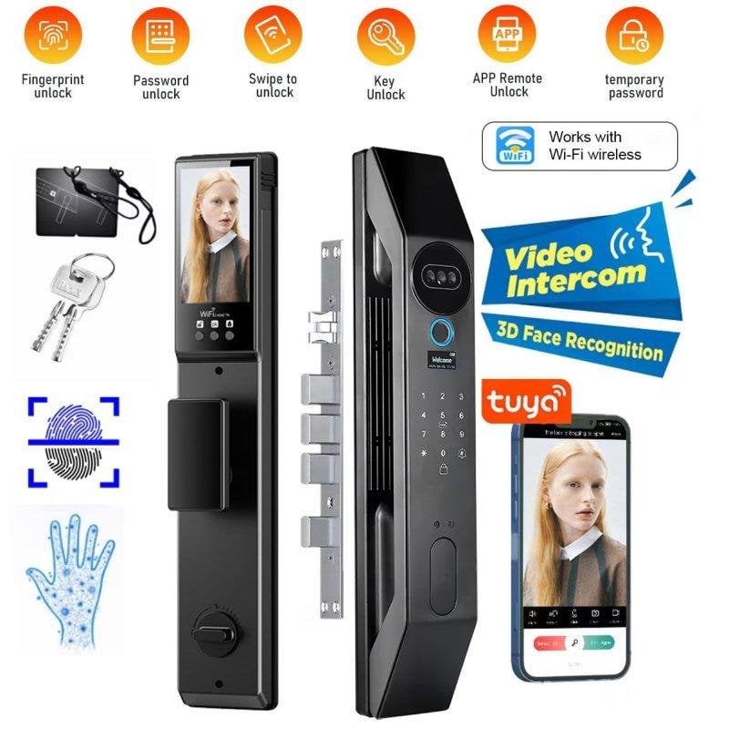 Serrure Intelligente OVO Reconnaissance Faciale 3D WiFi Ouverture Multi-Accès Compatible Tuya