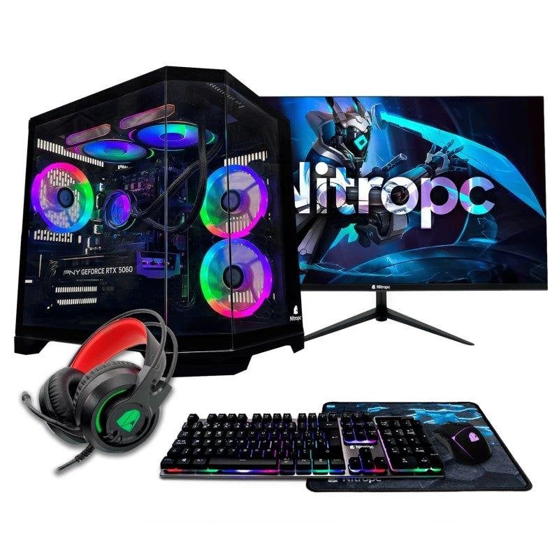 Desktop Nitropc Pack Avançado AMD Ryzen 7 5800X 16GB 1TB M.2 RX 9060 XT Windows 11 Pro