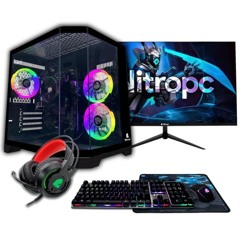 PC Sobremesa Nitropc Pack Avanzado AMD Ryzen 3 3200G 8GB 480GB SSD Radeon RX Vega 7 Windows 11 Monitor 24"