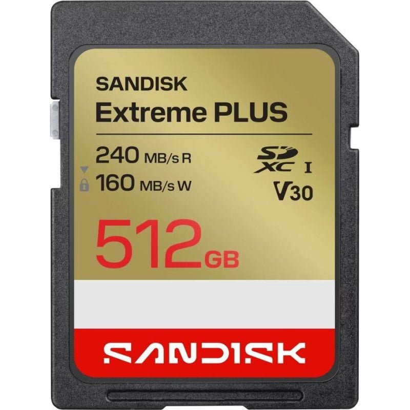 Tarjeta SD SANDISK Extreme Plus SD UHS-I 512GB 240MB/s U3 V30