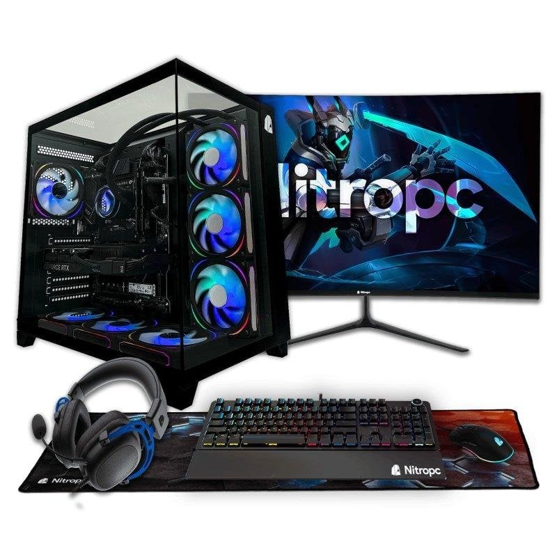 Desktop Nitropc Pack Extremo AMD Ryzen 7 7800X3D 32GB 2TB M.2 RTX 5070 Windows 11 27"