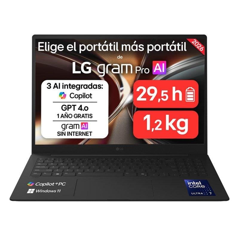 Portátil LG gram Pro 16Z90U 16" Intel Core Ultra 7 32GB 512GB SSD Intel Arc Windows 11