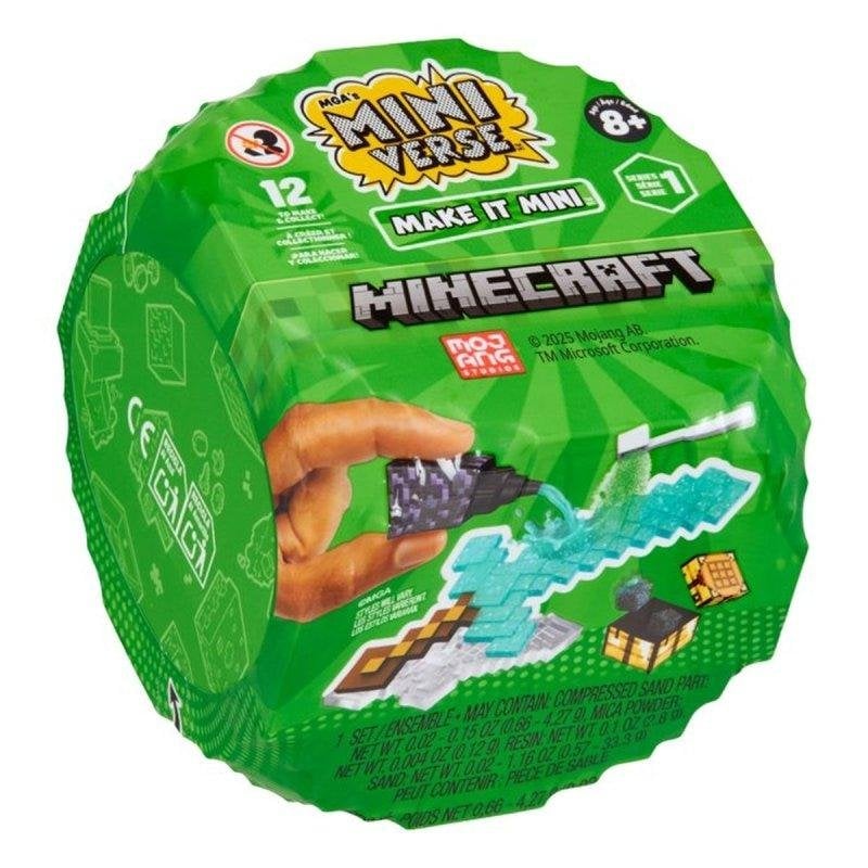 Miniverse MGAs - Make It Mini - Minecraft - Emballage Opaque - DIY - Résine - 12 Objets Aléatoires - Non Comestible - Dès 8 ans
