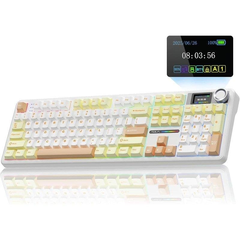 Teclado Aula F108 Pro mecánico inalámbrico tri-modo Full Size RGB español