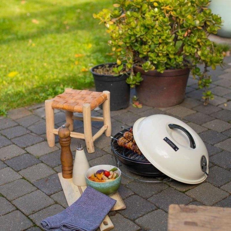 Barbecue à portable LIVOO DOC301 ø34 cm Grille chromé Hauteur 18 cm Poignées Loquets de sécurité