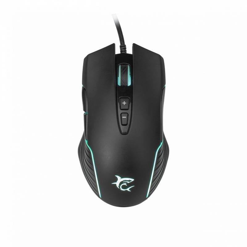 Rato White Shark Azarah Ambidestro USB Tipo-A 6400 DPI Preto RGB