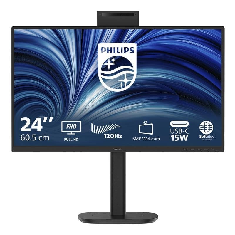 Monitor Philips 24B2N3200JH/00 23,8" FullHD 120Hz IPS Webcam Lautsprecher Höhenverstellbar