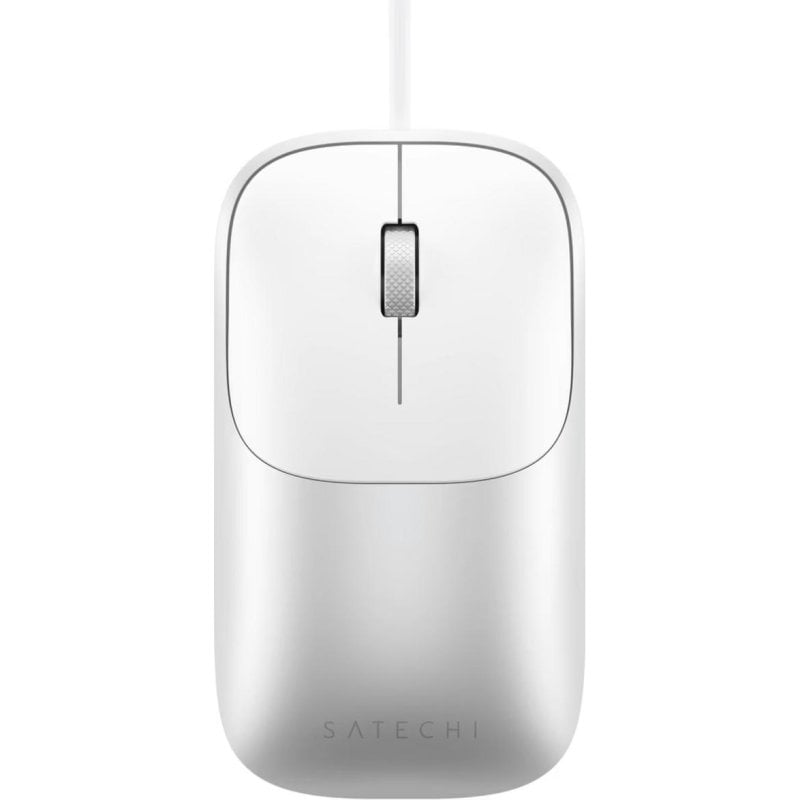 Ratón Satechi Slim LX USB-C 1200 DPI Argent Blanc Ergonomique Ambidextre