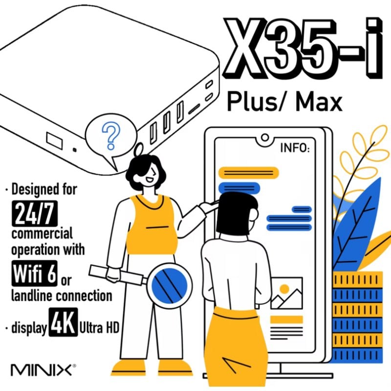 Barebone Minix X35-i Max RK3566 Cortex-A55 2GB RAM 32GB eMMC Wi-Fi 6