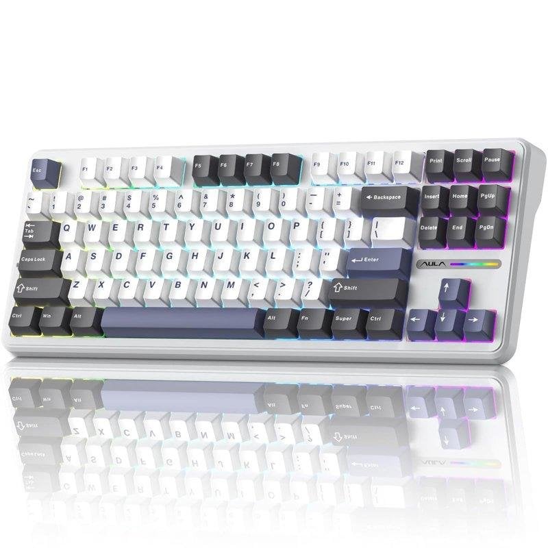 Clavier Aula F87 Pro mécanique sans fil 87 touches Gasket Hot-swappable RGB