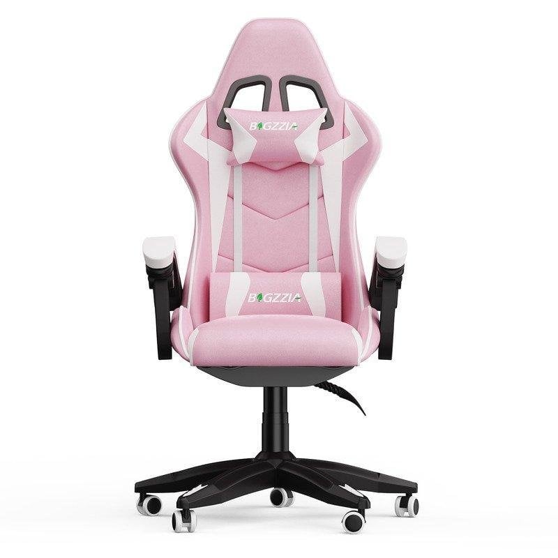 Chaise de bureau Naspaluro ergonomique réglable rose blanc
