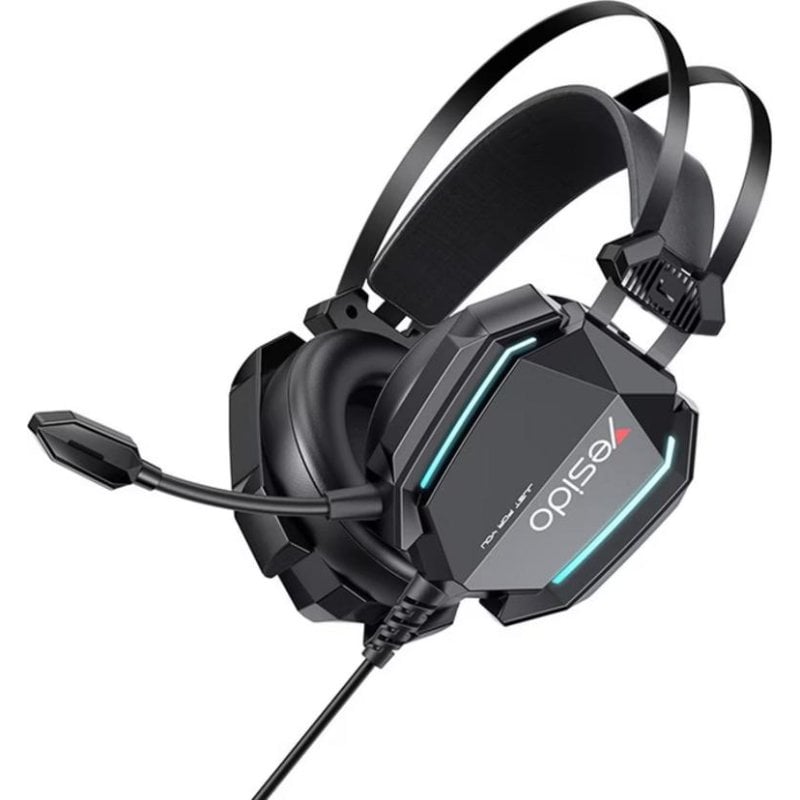 Auriculares Yesido EK03 con cable USB, micrófono, RGB y diseño over ear negro