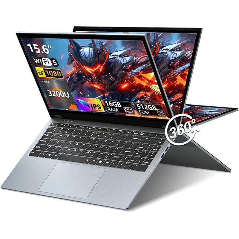 Portatile FUNYET 2-in-1 15.6" Touch AMD Ryzen 3 3200U 16GB 512GB SSD Radeon Vega 3 Windows 11 Pro
