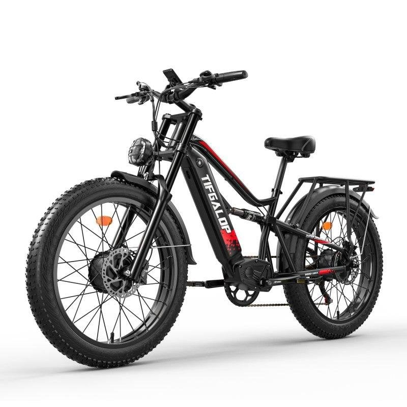 Vélo électrique Générique ES7PRO-B Double Moteur 52V 1500W 26" Noir