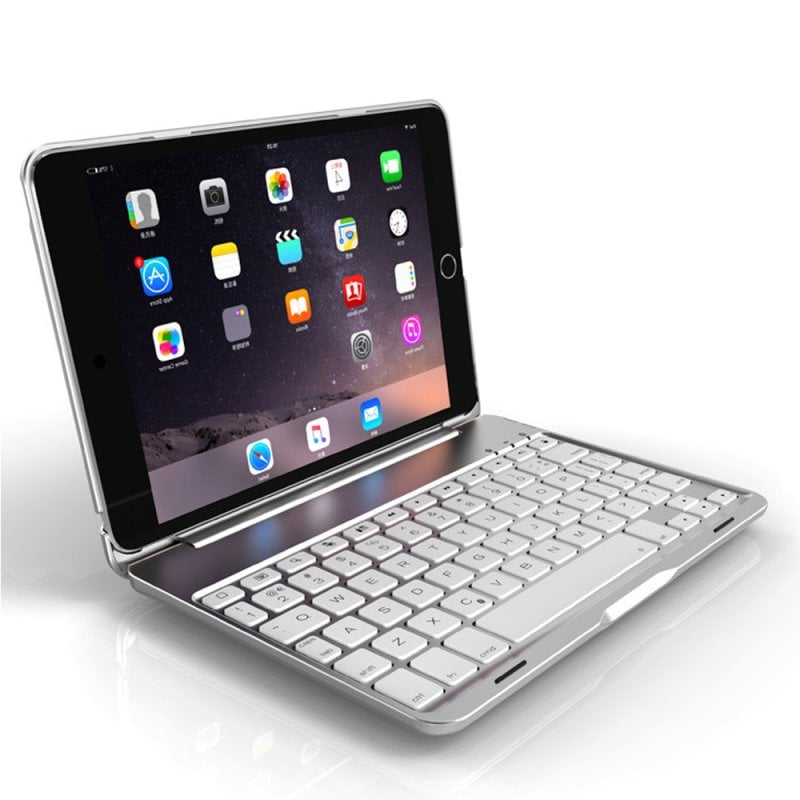 Royal Bailey F8sm Funda Con Bluetooth Teclado Para Ipad Mini 1/2/3/4/5 Plata Plata
