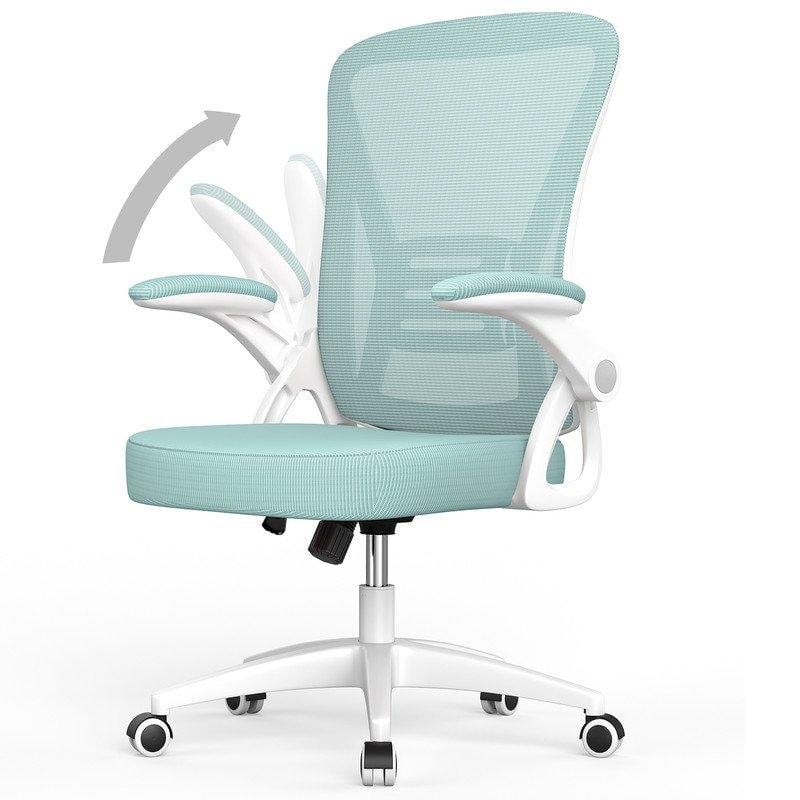 Chaise de bureau ergonomique Naspaluro vert avec roulettes