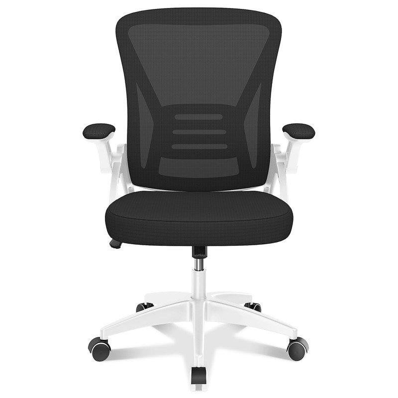 Chaise de bureau Naspaluro ergonomique réglable avec roulettes noir et blanc