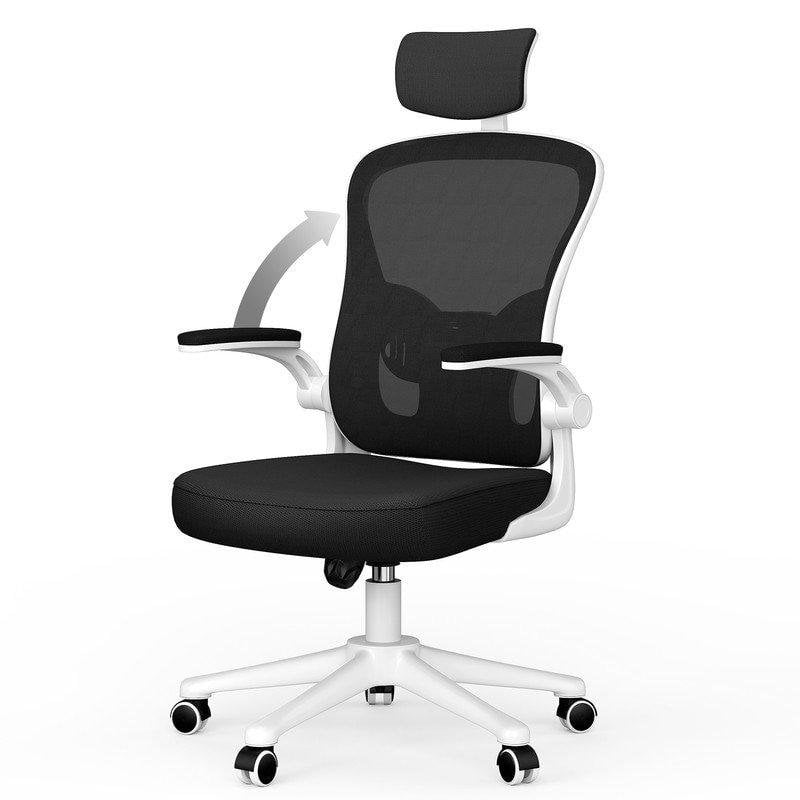 Naspaluro Ergonomischer Bürostuhl Weiß Mit 2D-Armlehnen