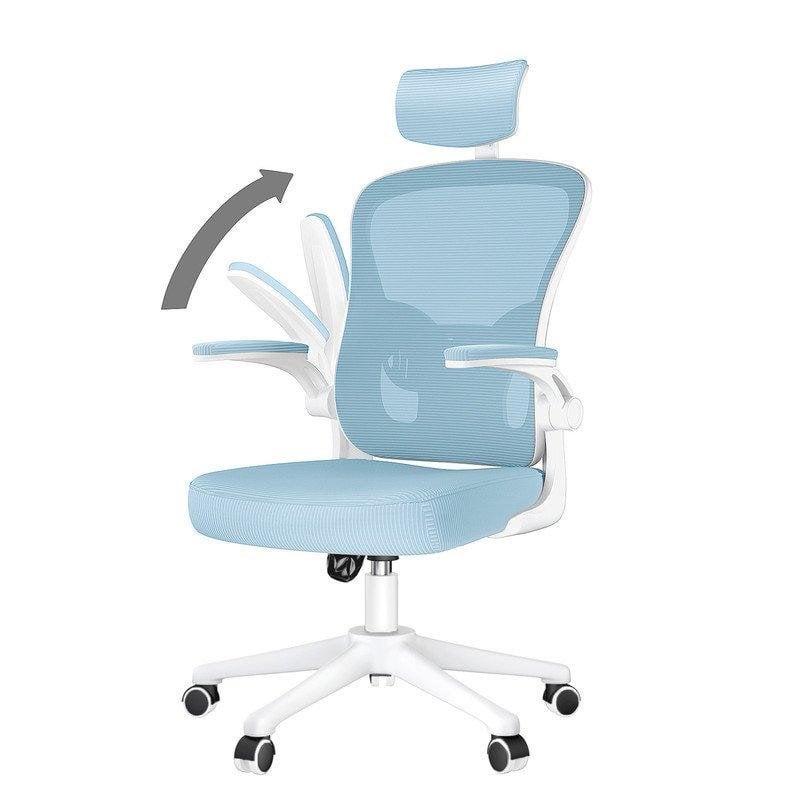 Chaise de bureau Naspaluro ergonomique réglable avec appui-tête bleu